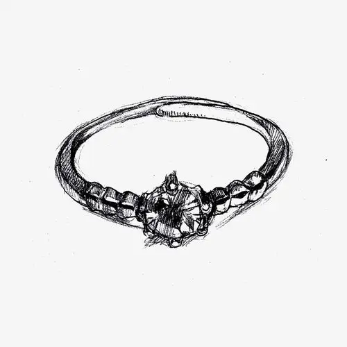 手绘戒指素描戒指