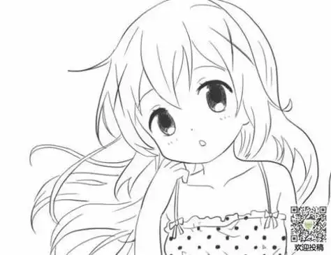 可爱小女孩简笔画素描