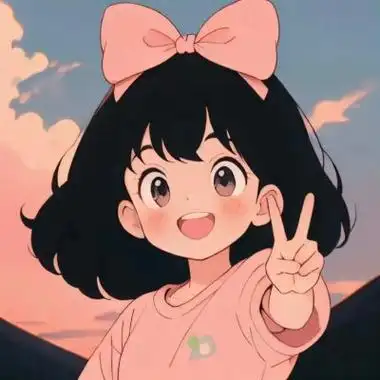 比耶的小女孩头像图片 ai绘画动漫女孩开心的笑比耶女生头像