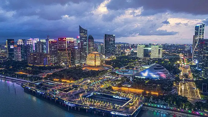 杭州cbd夜景航拍_高清图片_全景视觉