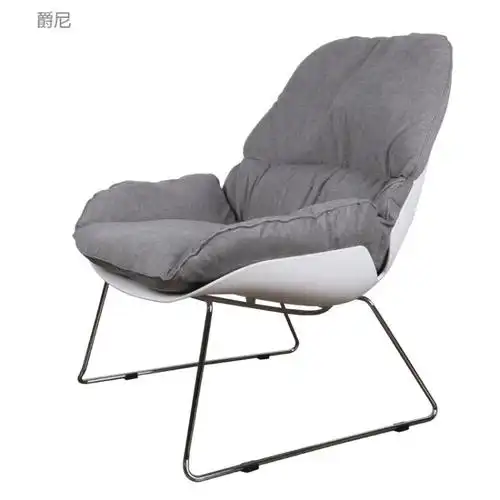 北欧欧式沙发椅阳台椅户外休闲时尚摇椅美式欧式书房椅客厅懒人 白色