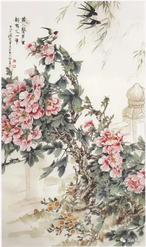 王道中工笔花鸟,春意盎然!_国画艺术_零二七艺考