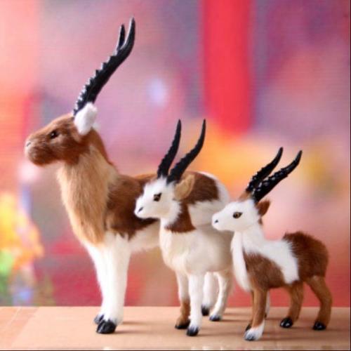 可爱桌面摆件仿真动物真皮小羚羊儿童玩具玩偶模型特价创意小礼品