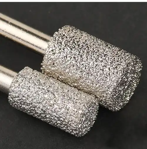 金刚石磨头圆柱钎焊金刚砂合金打磨头石材玉雕刻字去皮抛光耐用型