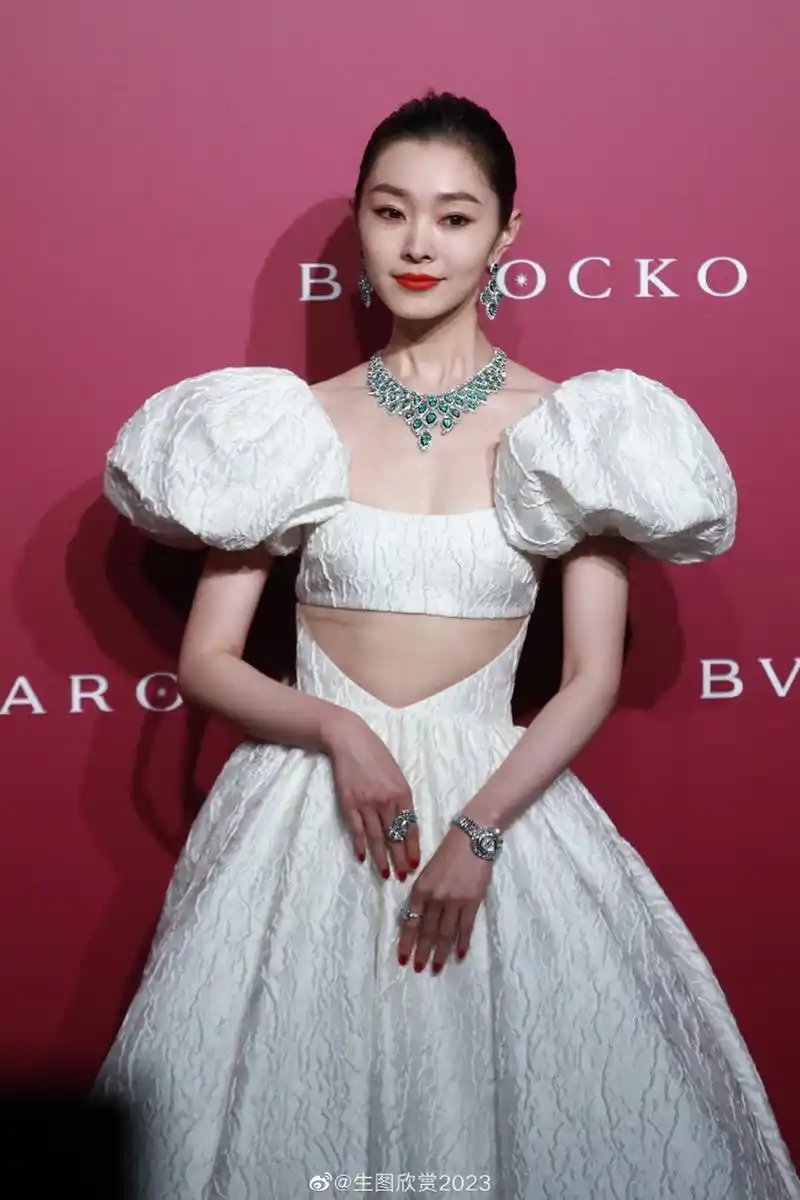 宋轶生图也很美,礼服也很拉风,就是身材差了点,穿这件礼服略显尴尬