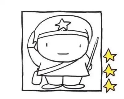 军人简笔画,图片,简笔画-学笔画