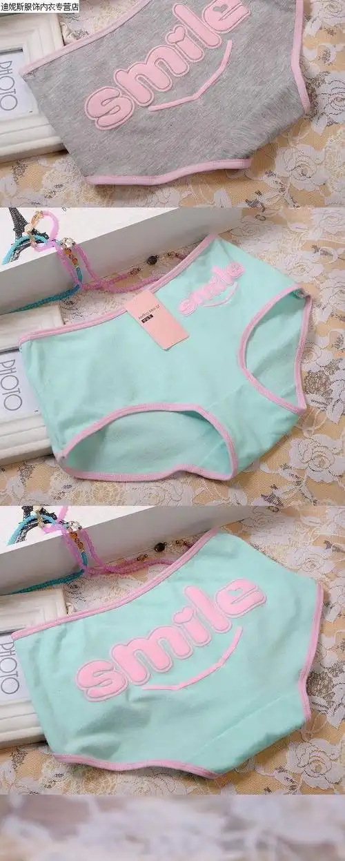 少女10-16女生内裤初中学生三角裤全棉11小女孩12-13-14-15岁裤头 5条