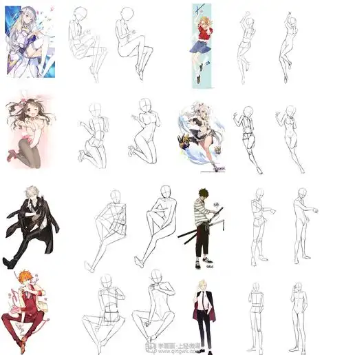 作业:动漫人体绘画学习之日式漫画人体比例画法与训练 - 冬尤