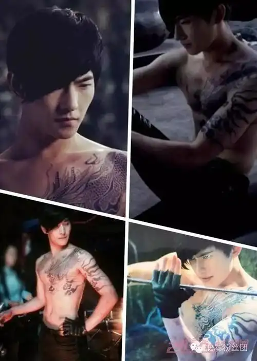 盗墓笔记杨洋纹身麒麟图片狂野张扬男人味十足