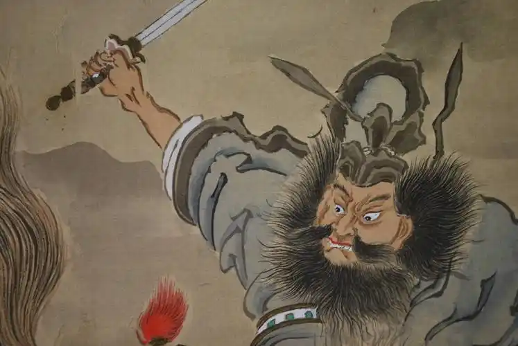 【真作】大原呑舟/钟馗に鬼図/挂轴☆宝船☆q‐953 j