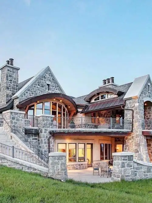 超豪华高档乡村石头别墅设计精致霸气