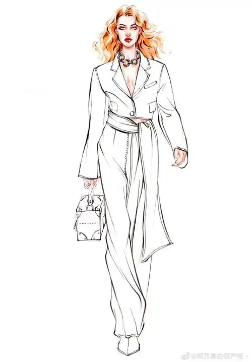 手绘服装效果图##时装画##水彩##每日时装画##服装插画##手绘时装