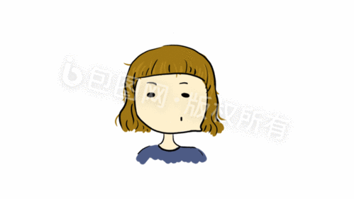 可爱卷发披肩少女翻白眼表情gif动图下载-包图网