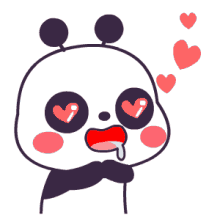 喜欢_熊猫_害羞_表情图库_速排小蚂蚁编辑器