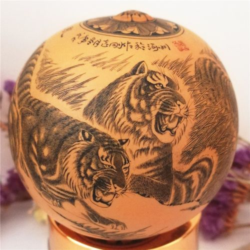 精工雕刻把玩手捻微雕针刻彩雕文玩天然鸡蛋葫芦收藏品摆件实物图