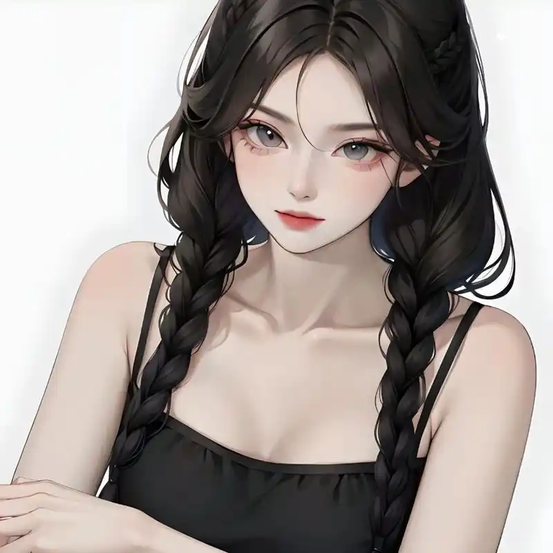 黑发闺蜜头像/女生头像～ 黑色yyds