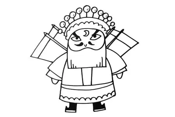 q版京剧人物包公简笔画步骤图文教程