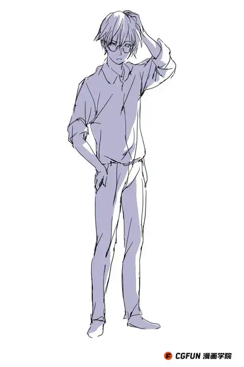 教你如何画好漫画教程05-画戴眼镜的男子时,应该考