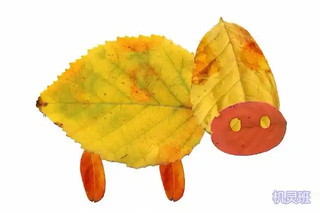 简单的儿童秋天手工:树叶粘贴画老黄牛(步骤图解)4