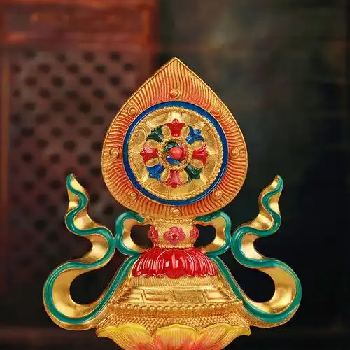 西藏佛教佛具用品纯铜轮王七政摆件佛像法轮其他