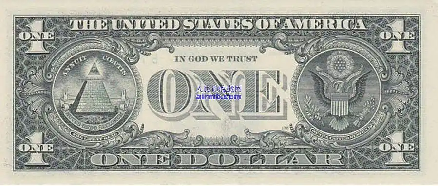 1元美元钞票的背面