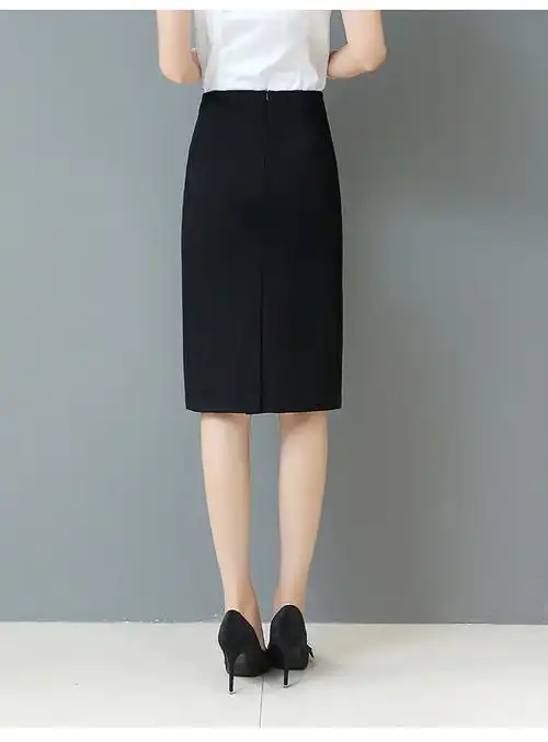 春夏高级感正装包臀裙黑色一步裙工装职业高腰过膝显