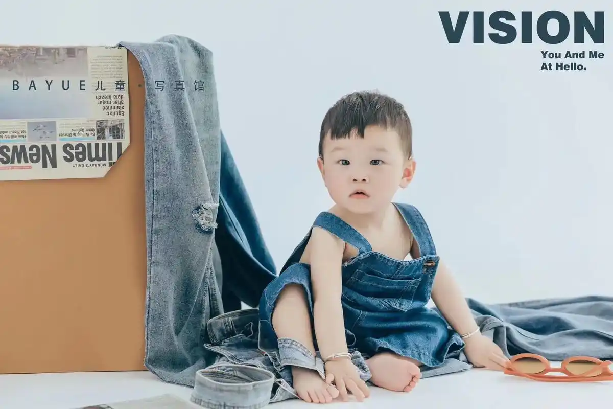 一周岁男宝宝牛仔写真真实客片分享