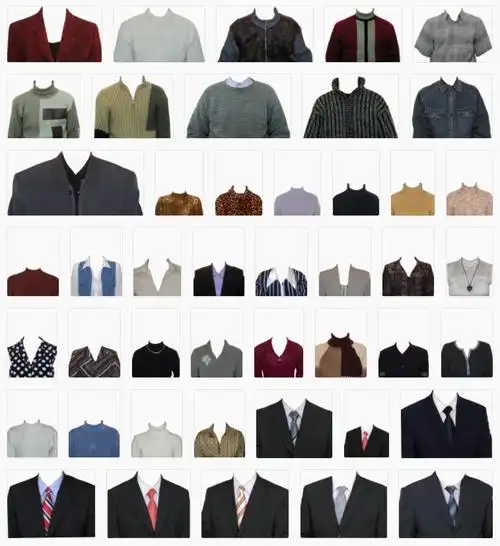 464套ps证件照服装换衣服模板半身照正装照换头像png免抠透明合成素材