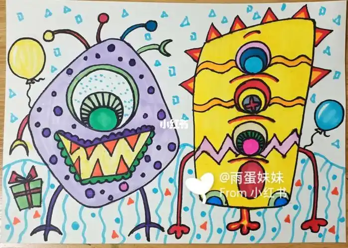 怪兽奇想简笔画