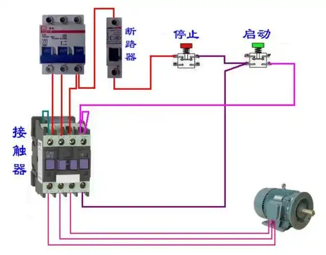 交流接触器与开关的接线方法