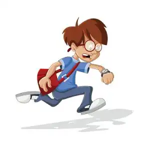 卡通学生迟到矢量元素