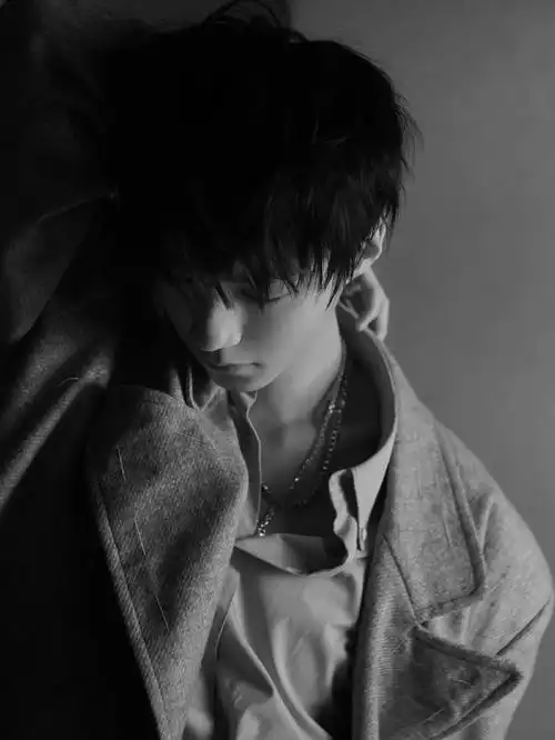 王俊凯侧颜杀黑白大片