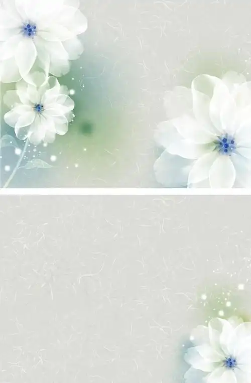 淡雅柔美花朵背景图片ppt模板下载_熊猫办公