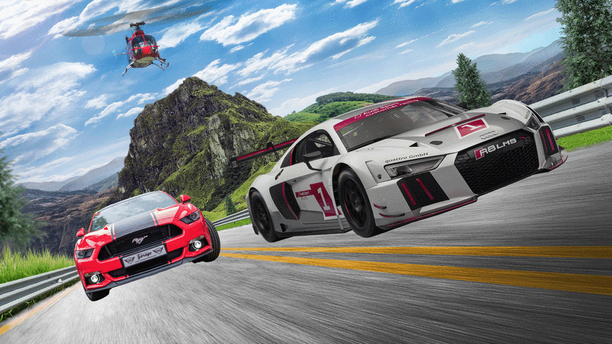 赛车竞速合成海报x1