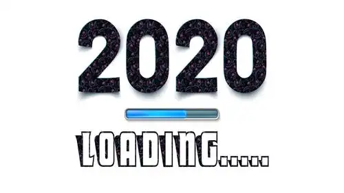 2020年跨年创意清新艺术字风格,艺术壁纸-回车桌面