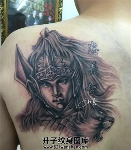 男性背部纹身素材推荐——赵云纹身