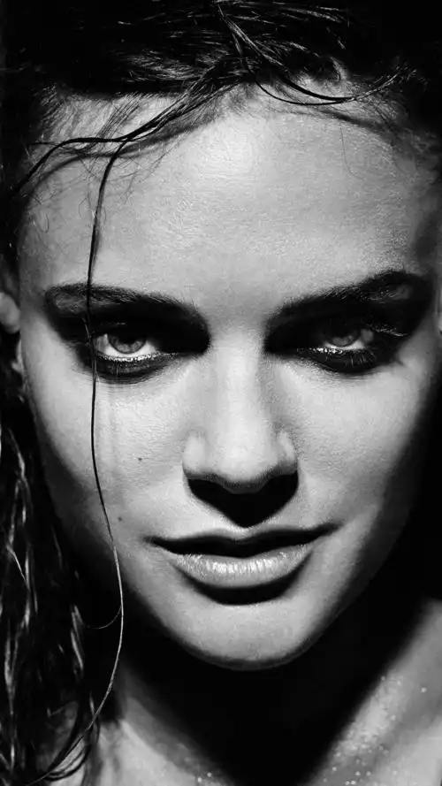 黑白,美女,锁屏壁纸.