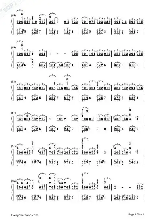 圣诞结-陈奕迅双手简谱预览3