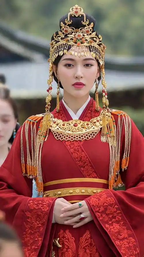 当红女星的古装红色结婚造型,白鹿端庄,宋轶温柔,热巴妩媚_锦绣_气质