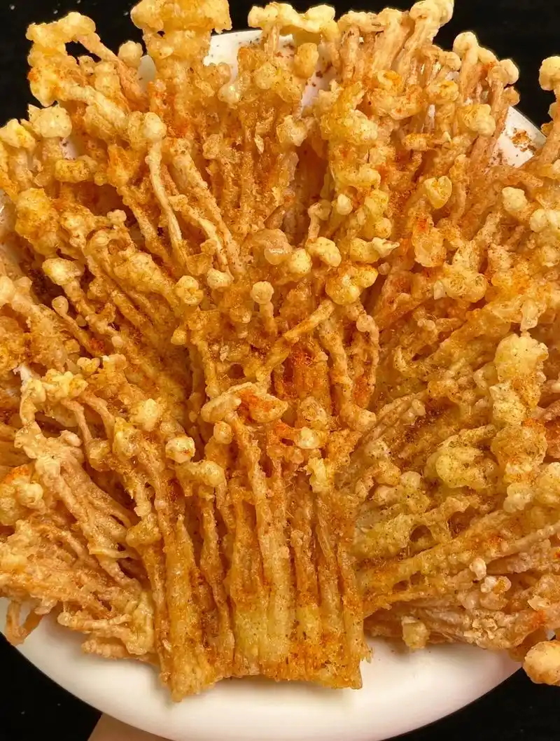 烧烤炸串里最爱"干炸金针菇",在家也可以做出!简单酥脆又好吃