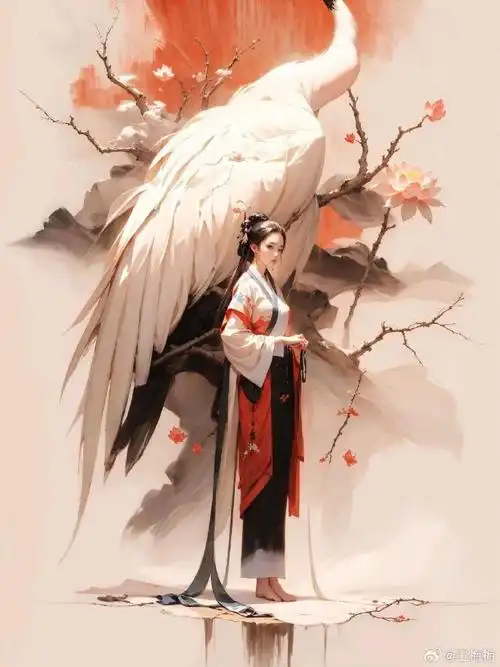 仙鹤仙子,愿仙鹤仙子给你带来好运#遇见艺术##每日一画##绘画参考