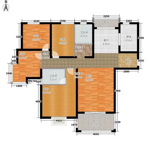 八方和园153.00㎡面积15300m户型-副本