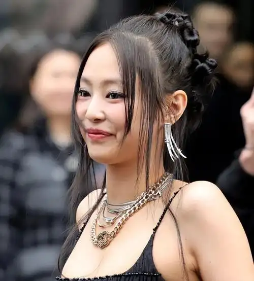 穿着倒是没有 lisa 那么花,可不知为何繁杂凌乱的发型,配上复杂的首饰