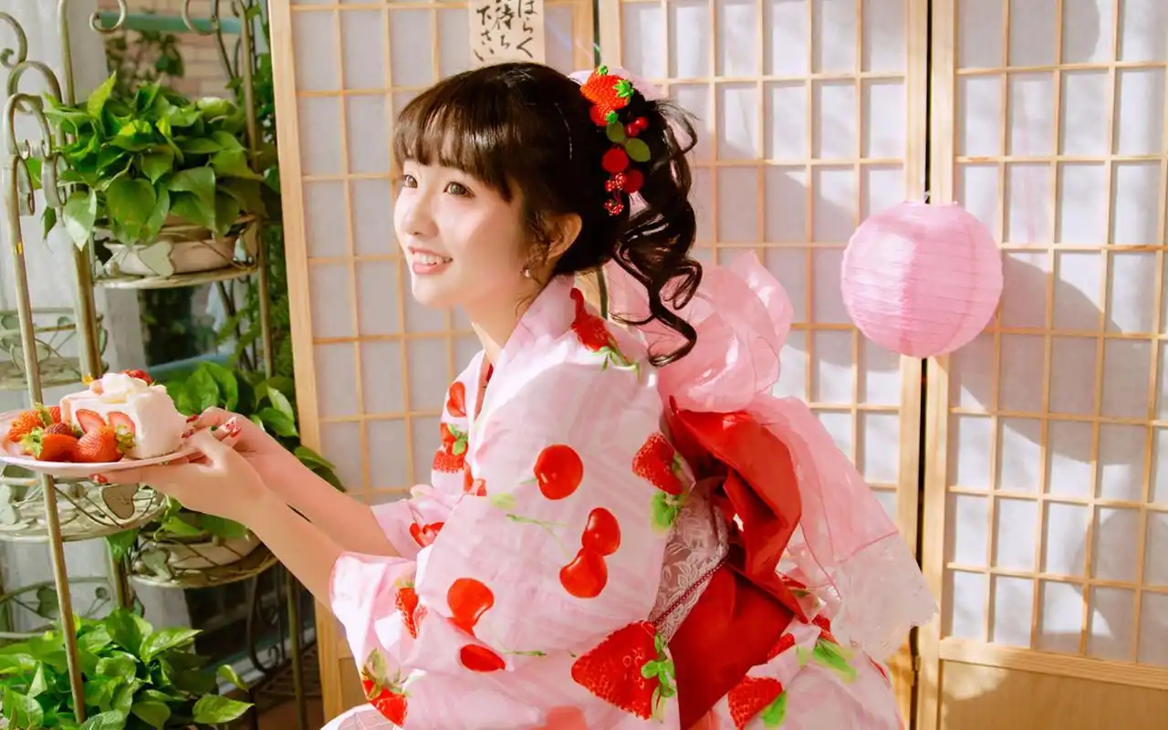 可爱和服少女粉嫩甜美写真图片桌面壁纸