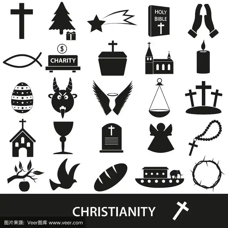 基督教宗教符号集图标eps10