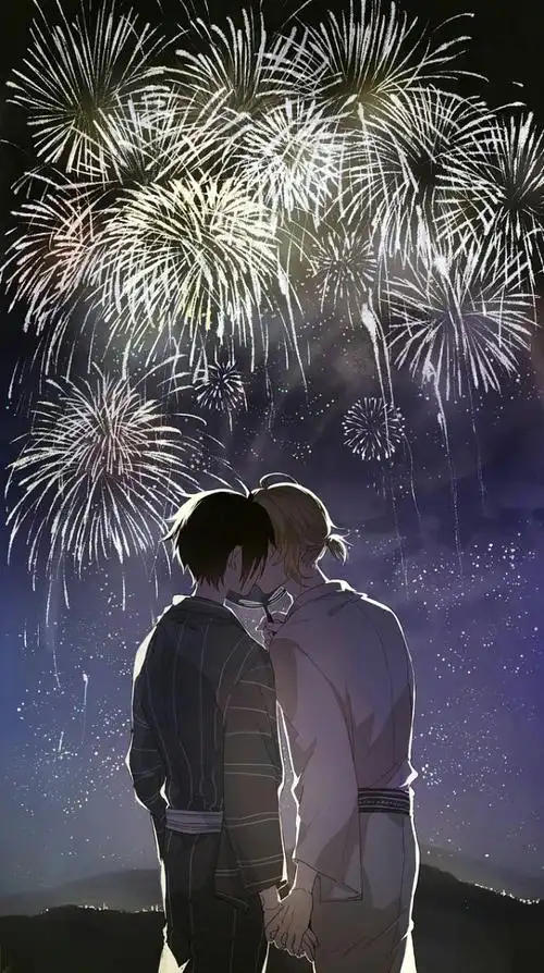 侵删终结的炽天使cp百夜米迦尔百夜优一郎烟花插画手绘唯美同人二次元