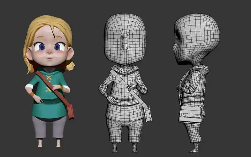 3dmax人物建模从一个长方体到完整二次元卡通人物角色建模布线卡线