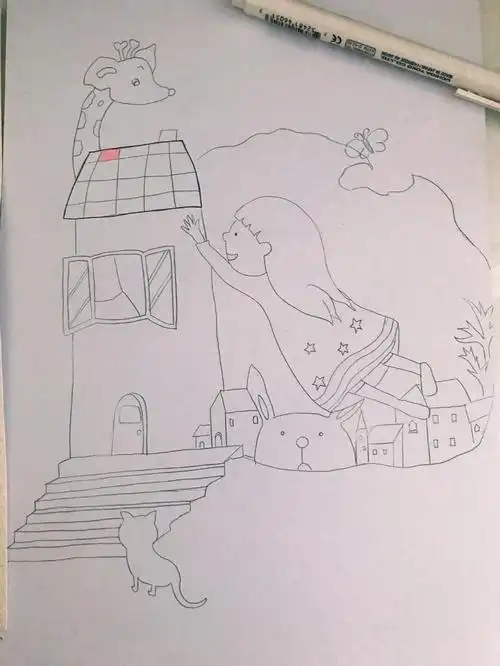 我的大空梦简笔画