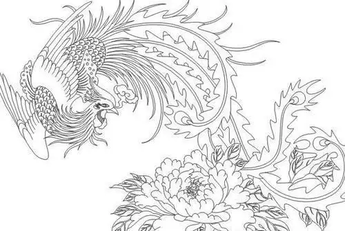 美丽动人的百鸟之王凤凰简笔画