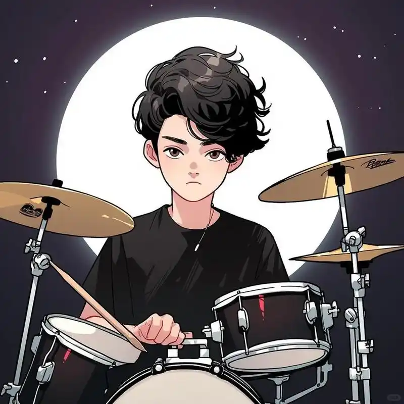 鼓手头像09燃爆全场的架子鼓 还想看我画什么呀